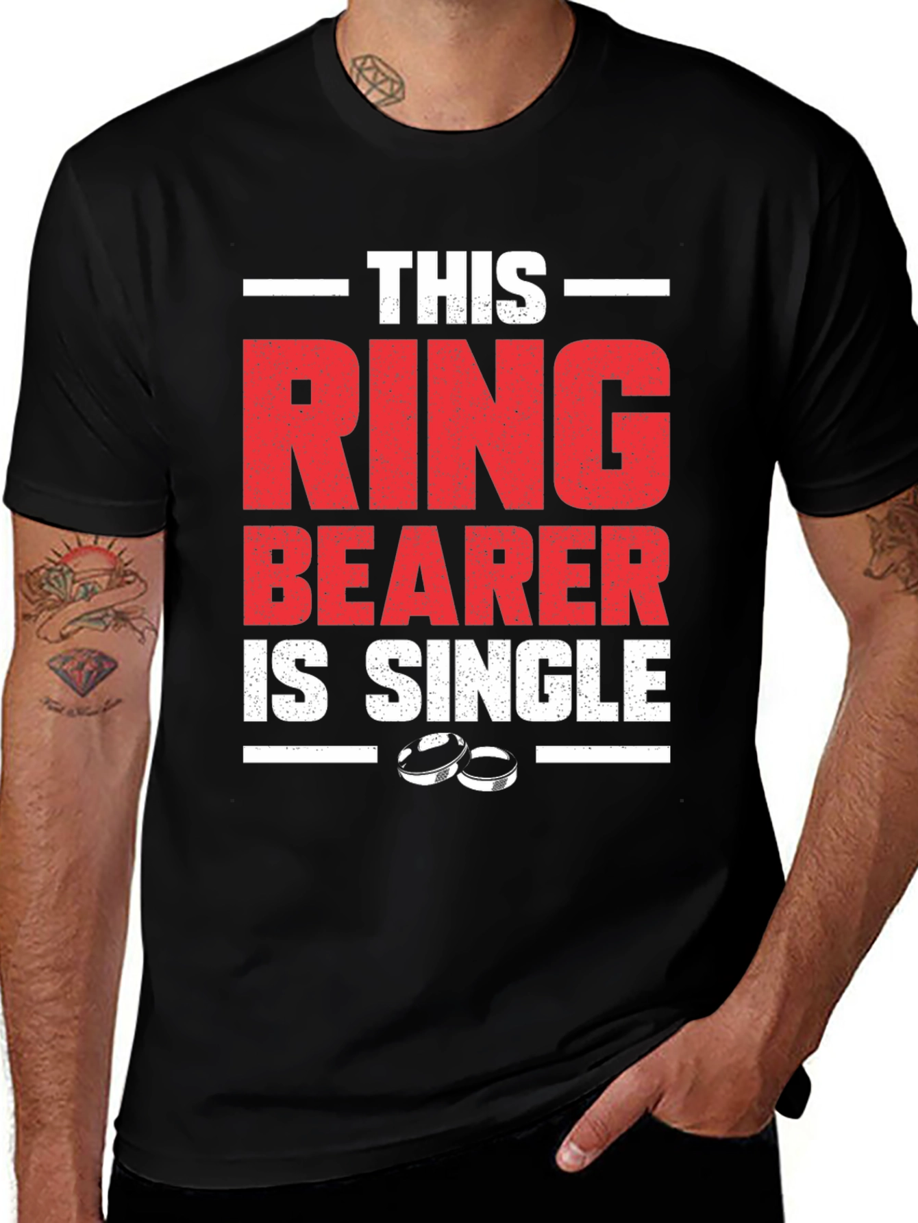Funny Single Ring Bearer Black T-Shirt