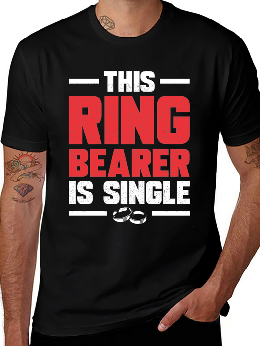 Funny Single Ring Bearer Black T-Shirt