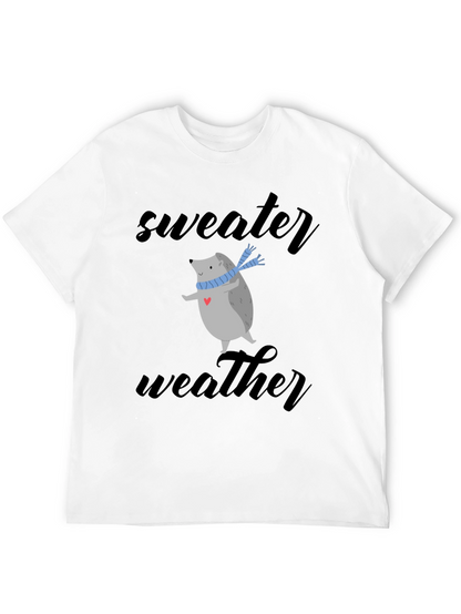 Sweater Weather Hedgehog Tee - Cute Winter Shirt