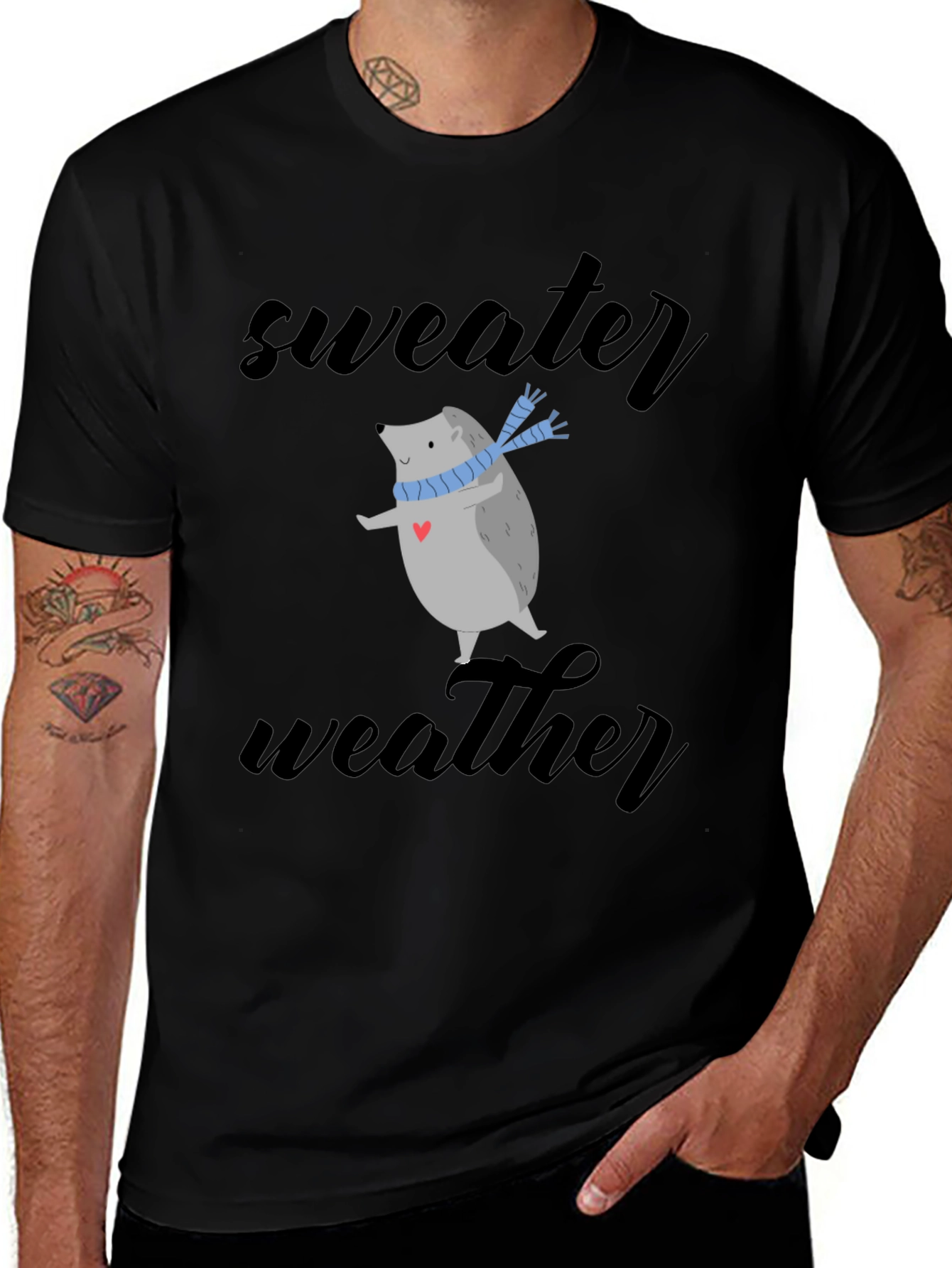 Sweater Weather Hedgehog Tee - Cute Winter Shirt