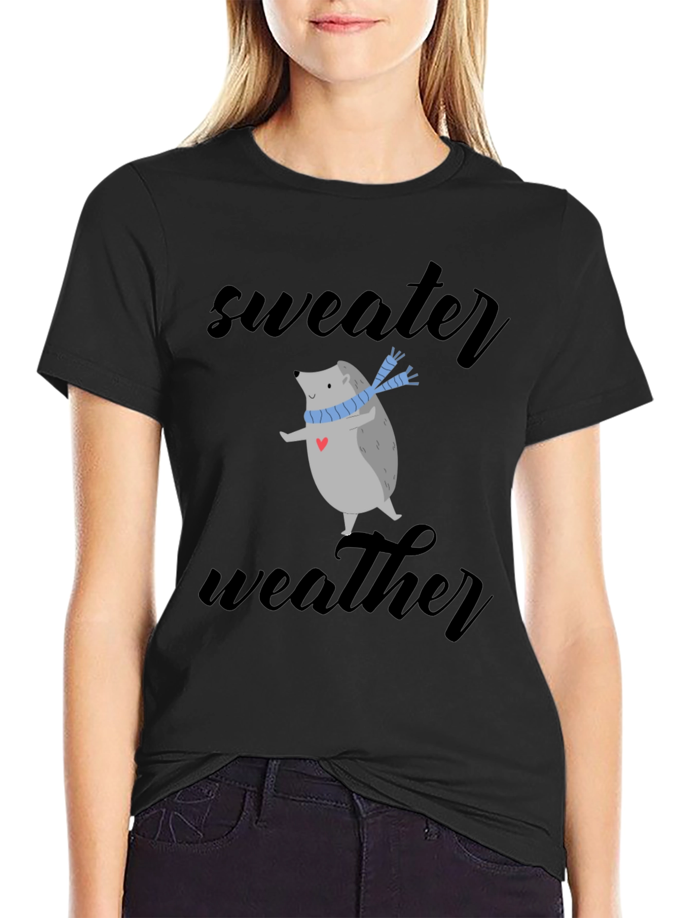 Sweater Weather Hedgehog Tee - Cute Winter Shirt
