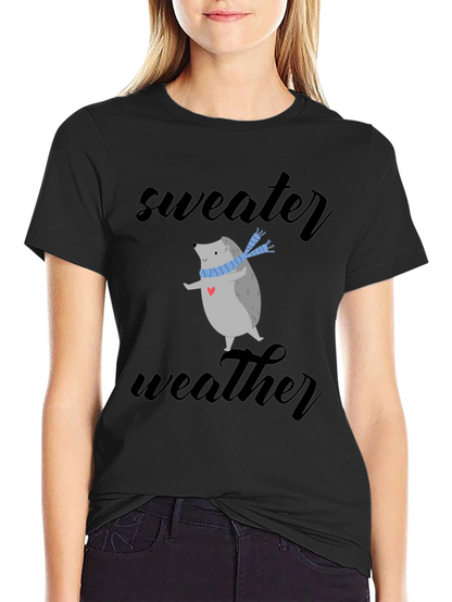 Sweater Weather Hedgehog Tee - Cute Winter Shirt