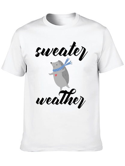 Sweater Weather Hedgehog Tee - Cute Winter Shirt