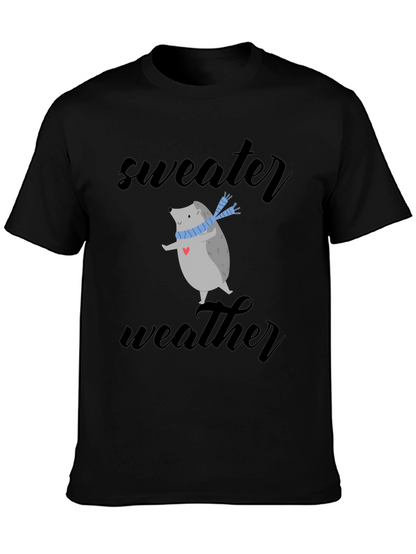Sweater Weather Hedgehog Tee - Cute Winter Shirt