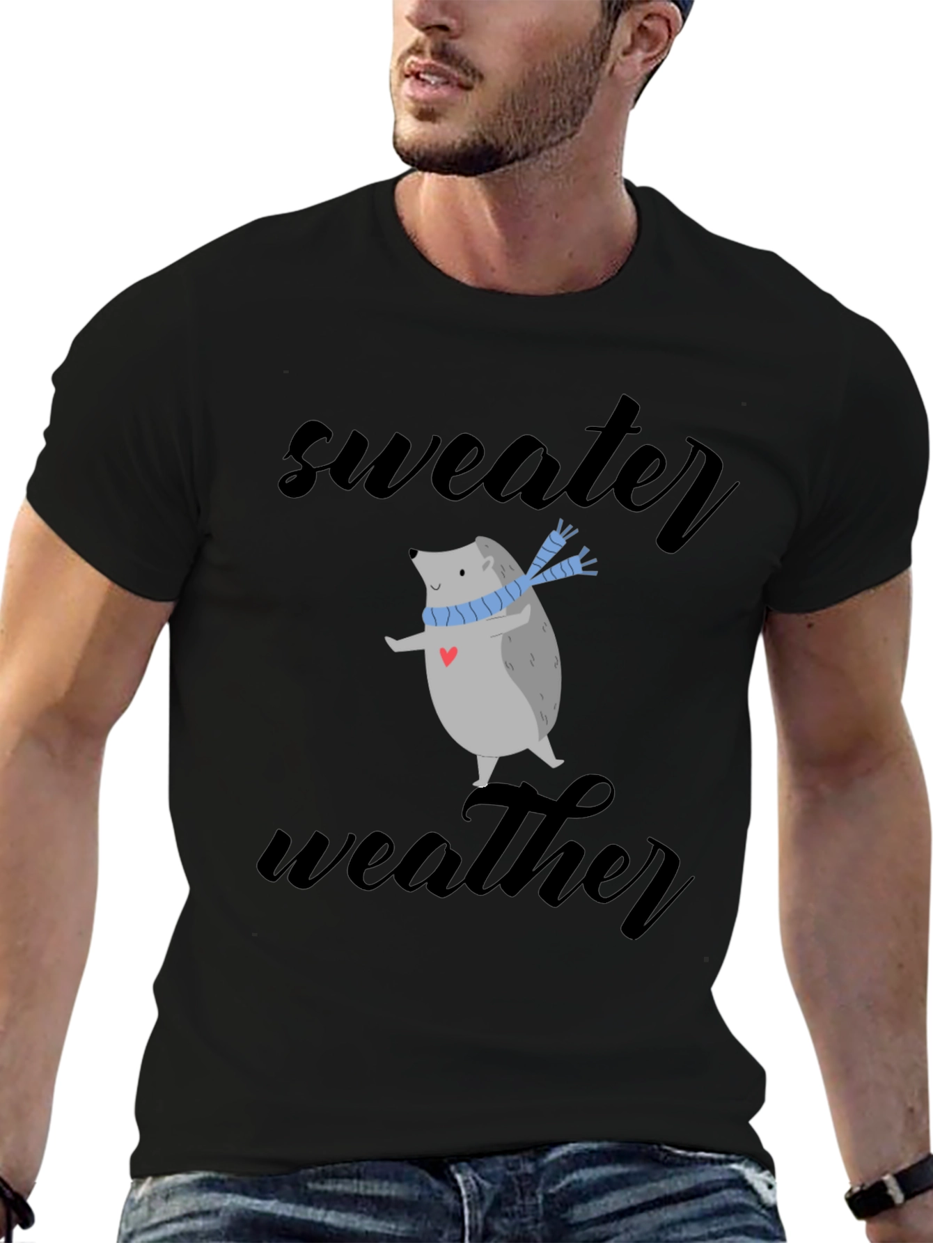Sweater Weather Hedgehog Tee - Cute Winter Shirt