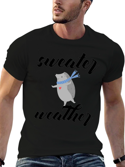 Sweater Weather Hedgehog Tee - Cute Winter Shirt