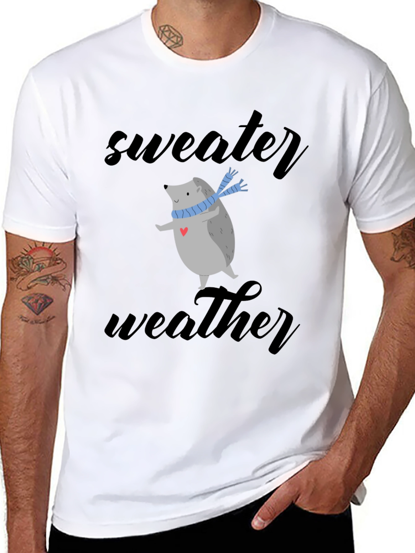 Sweater Weather Hedgehog Tee - Cute Winter Shirt