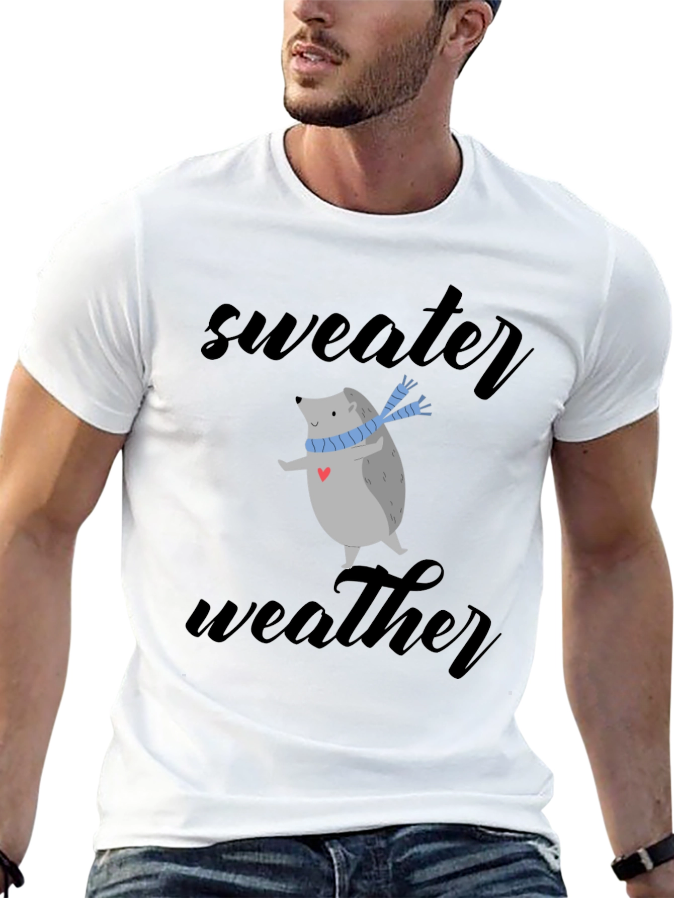 Sweater Weather Hedgehog Tee - Cute Winter Shirt