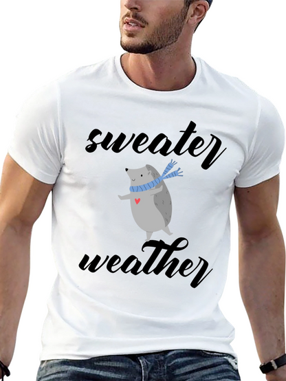 Sweater Weather Hedgehog Tee - Cute Winter Shirt