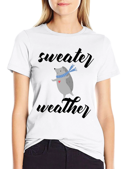 Sweater Weather Hedgehog Tee - Cute Winter Shirt