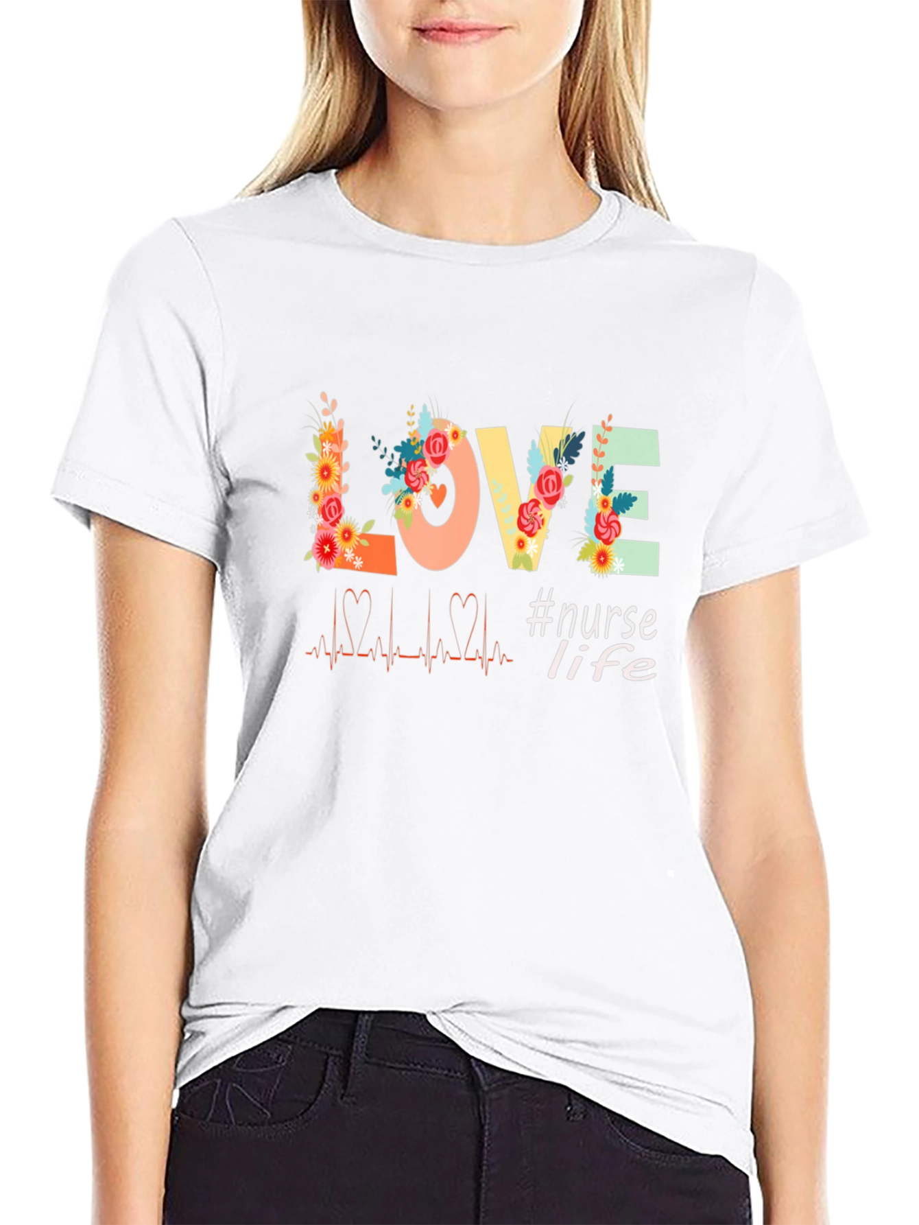 Nurse Life Love Floral T-Shirt