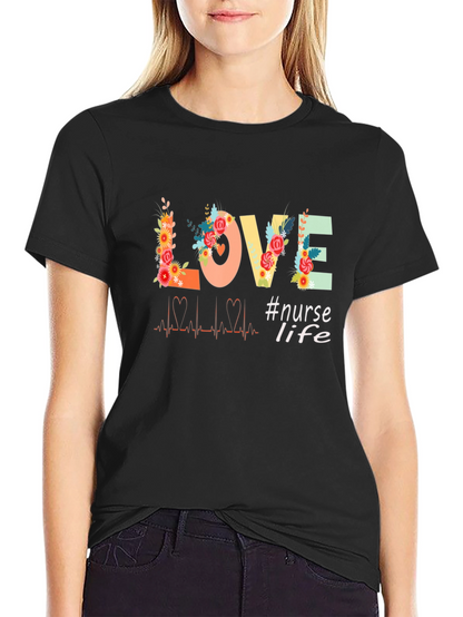 Nurse Life Love Floral T-Shirt