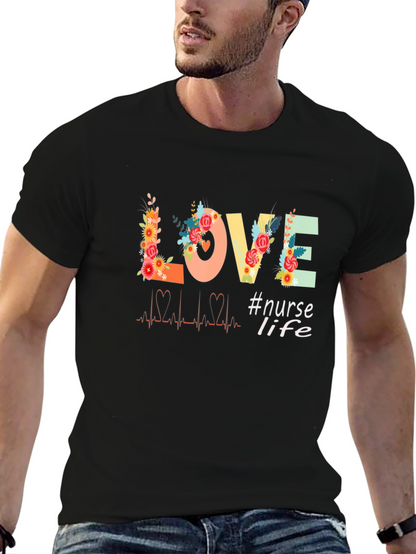 Nurse Life Love Floral T-Shirt