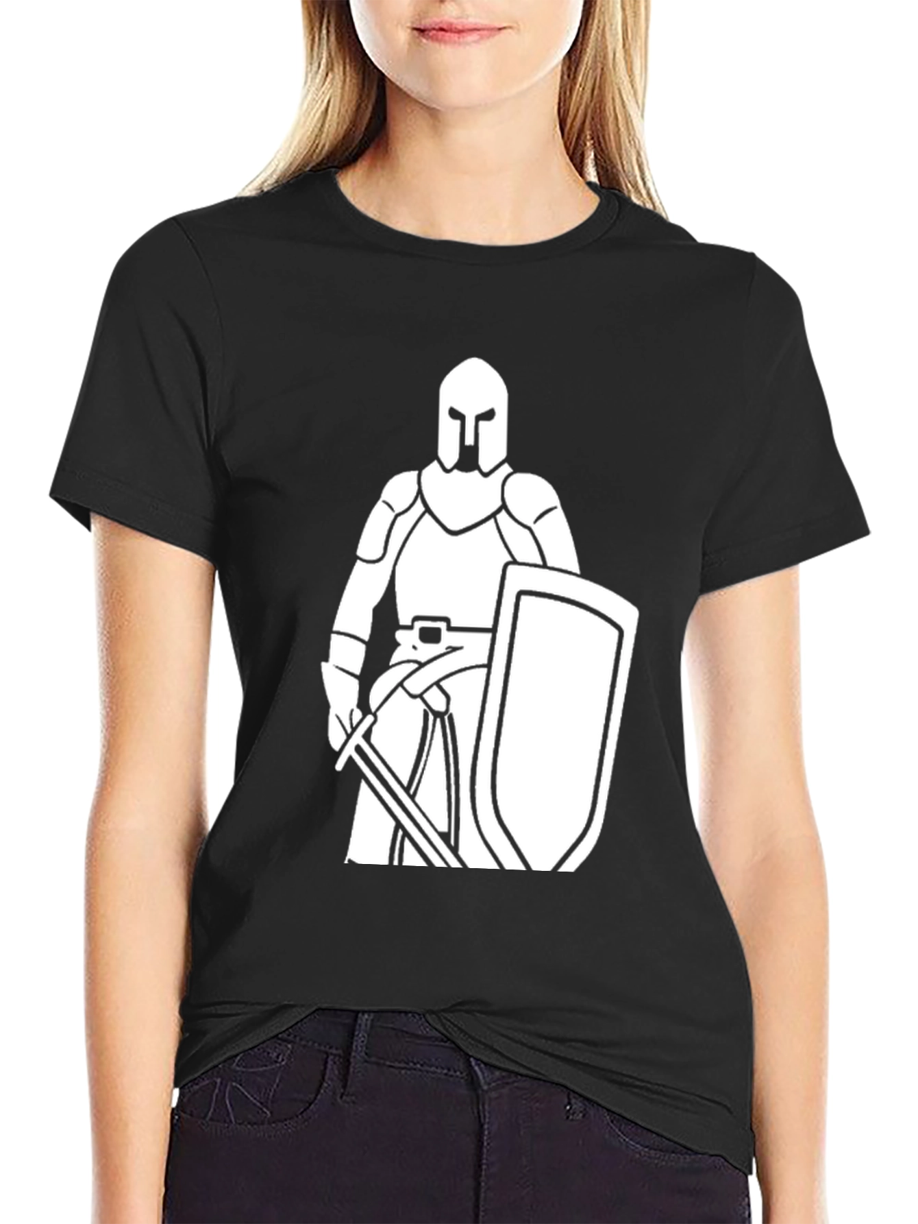 Knight Graphic Tee - Black Cotton T-Shirt