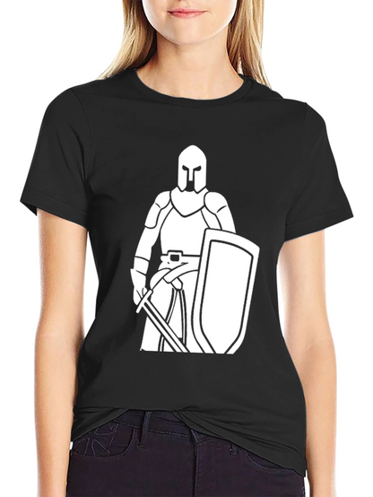 Knight Graphic Tee - Black Cotton T-Shirt