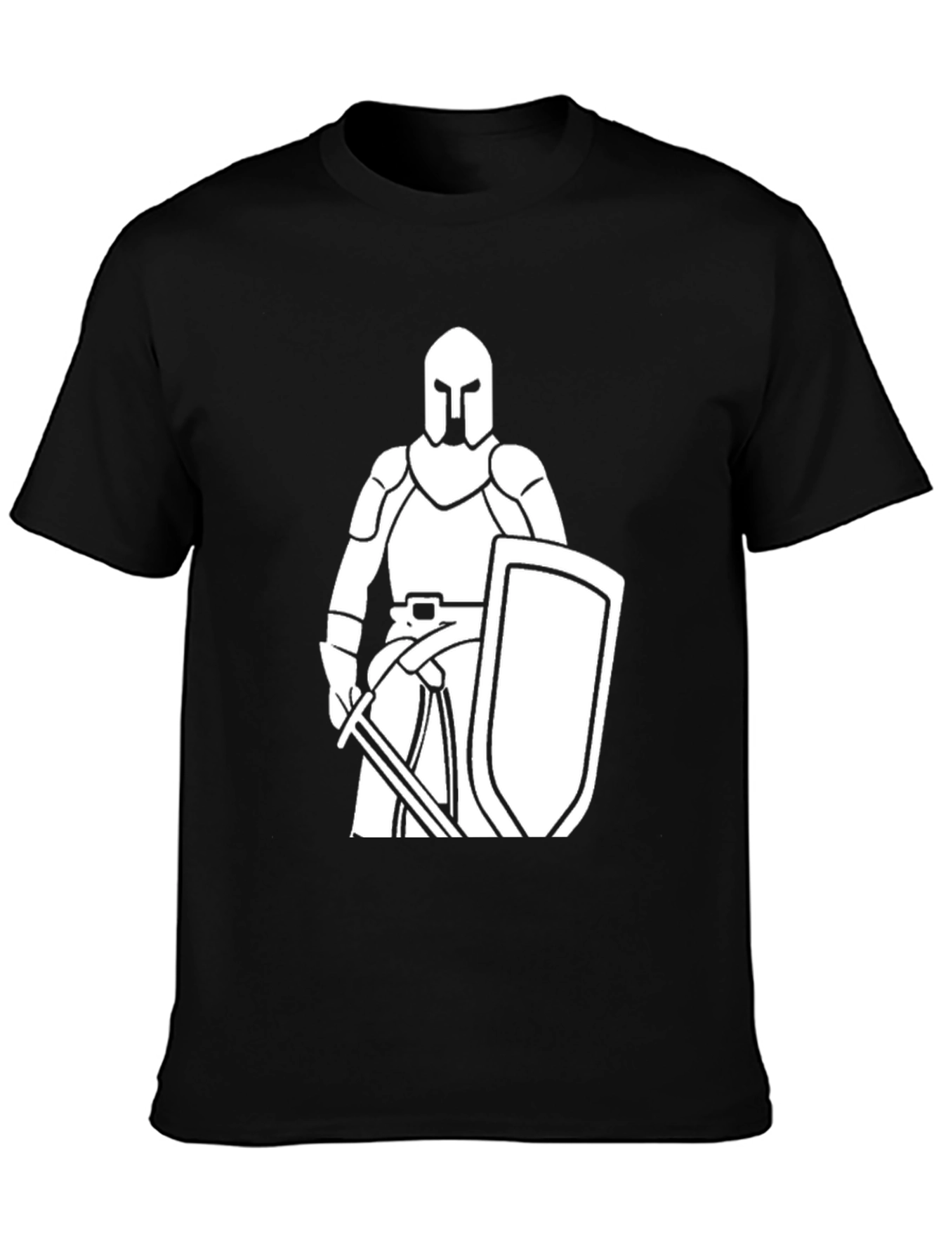 Knight Graphic Tee - Black Cotton T-Shirt