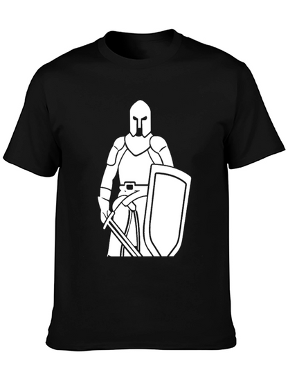 Knight Graphic Tee - Black Cotton T-Shirt