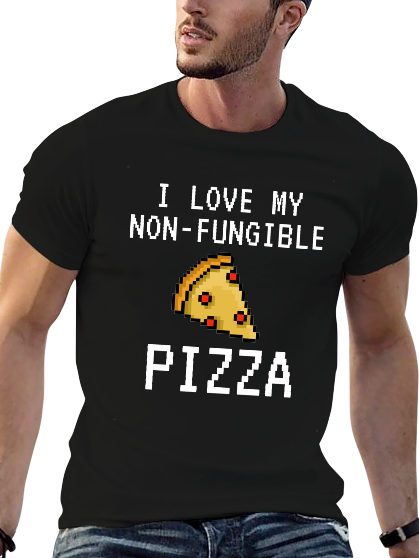 Non-Fungible Pizza T-Shirt - Pixel Art Foodie Tee