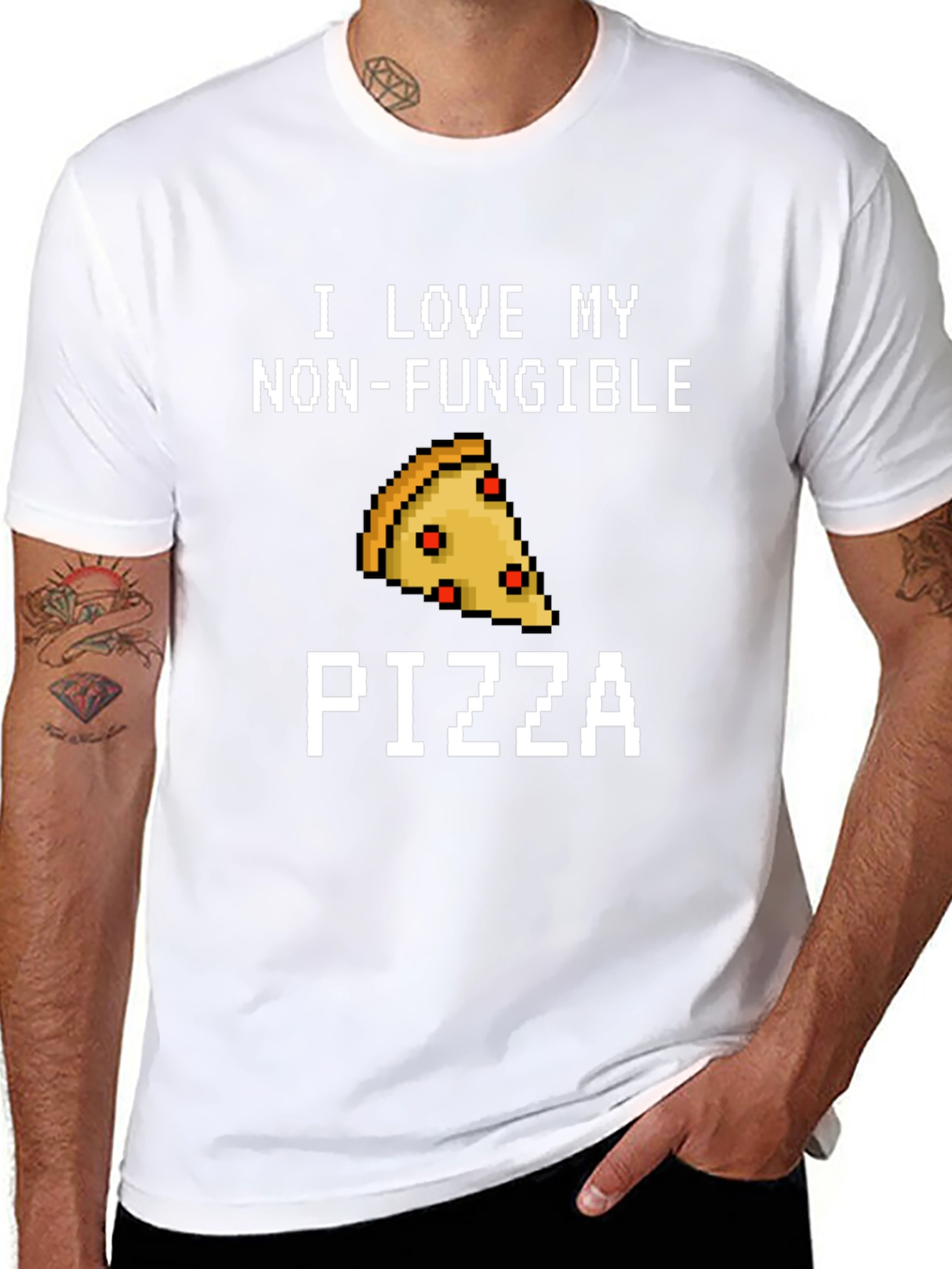 Non-Fungible Pizza T-Shirt - Pixel Art Foodie Tee