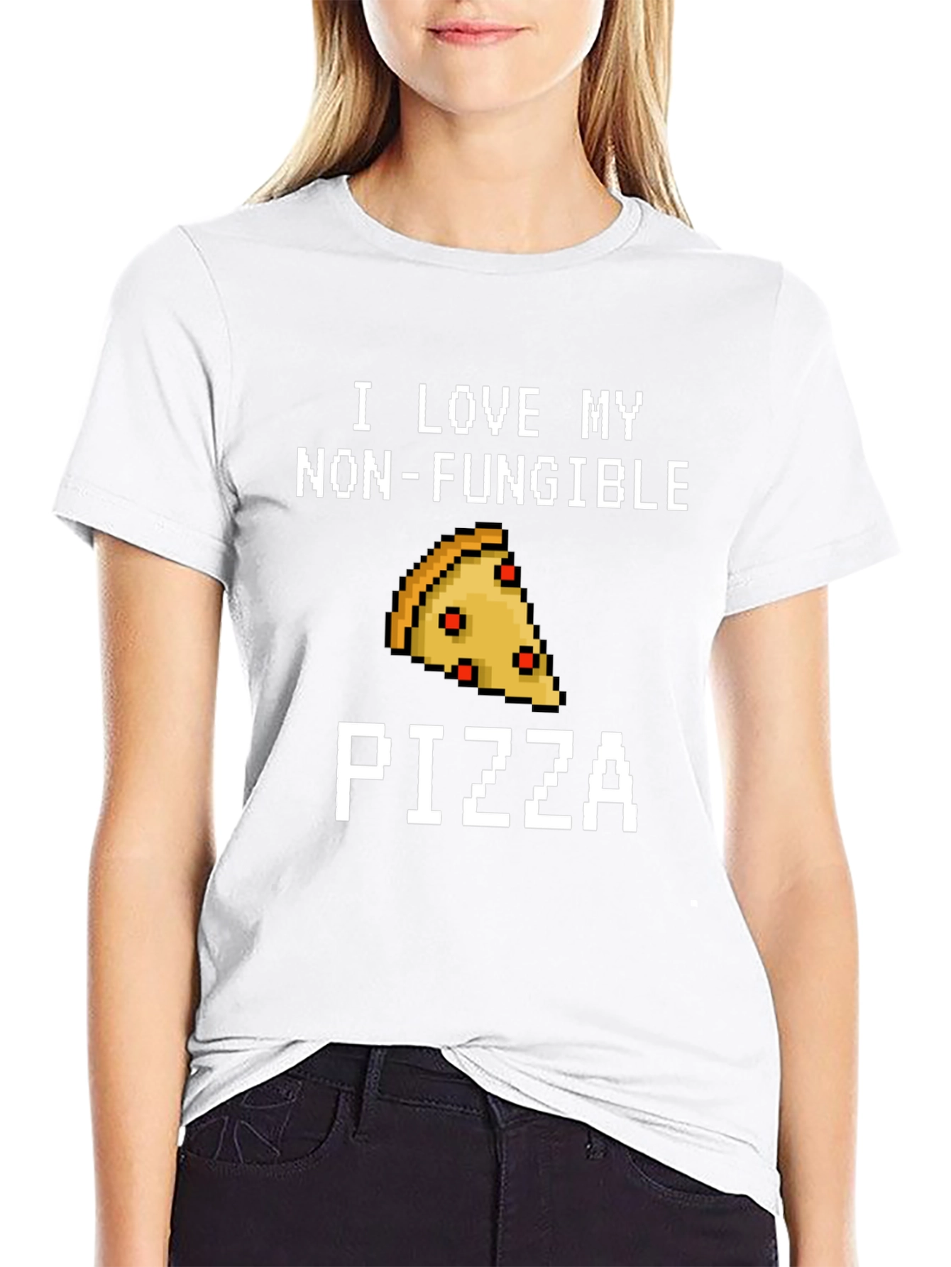 Non-Fungible Pizza T-Shirt - Pixel Art Foodie Tee