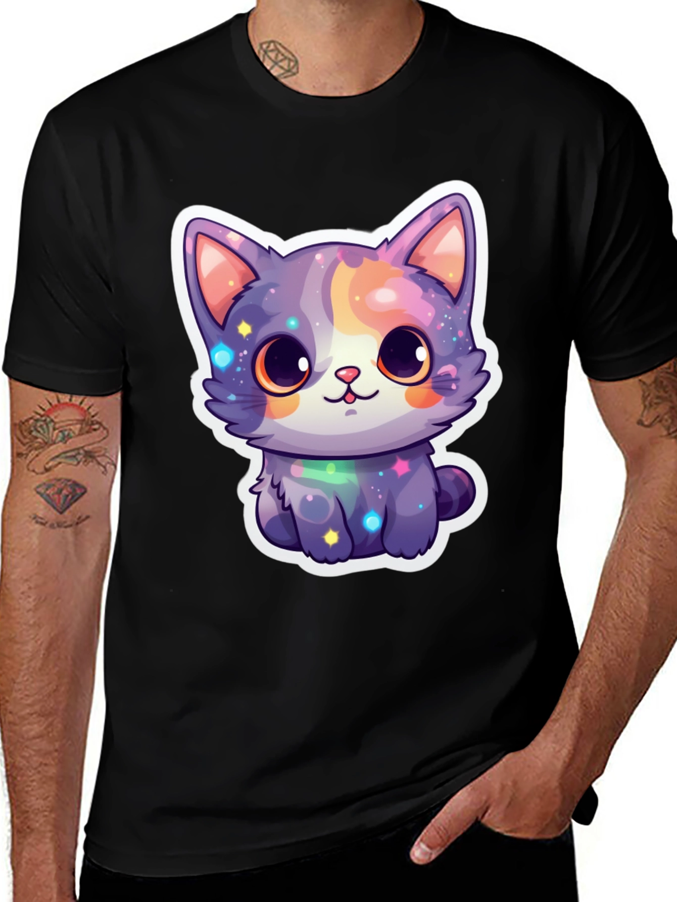Cute Galaxy Cat T-Shirt - Stylish Graphic Tee