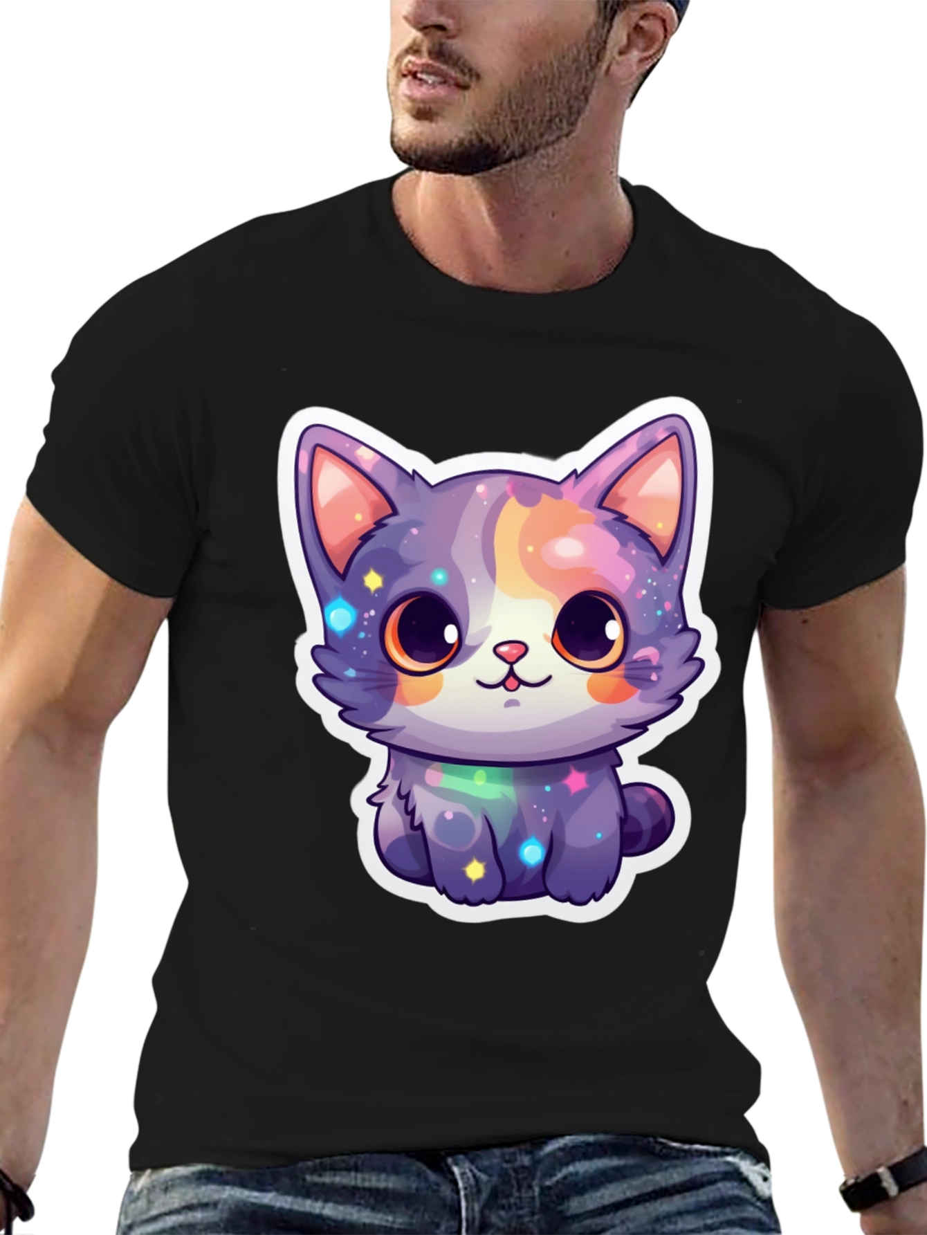 Cute Galaxy Cat T-Shirt - Stylish Graphic Tee