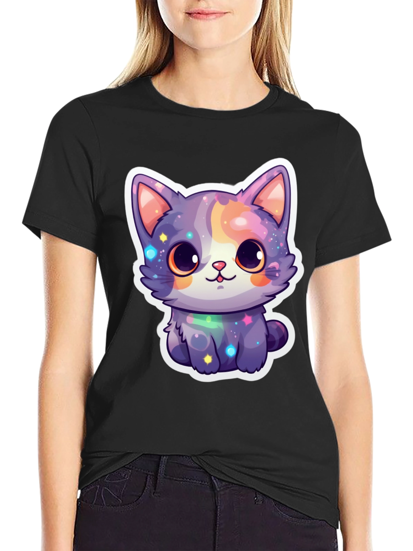 Cute Galaxy Cat T-Shirt - Stylish Graphic Tee