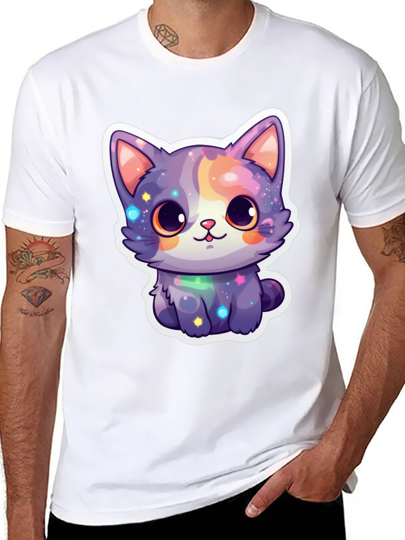 Cute Galaxy Cat T-Shirt - Stylish Graphic Tee