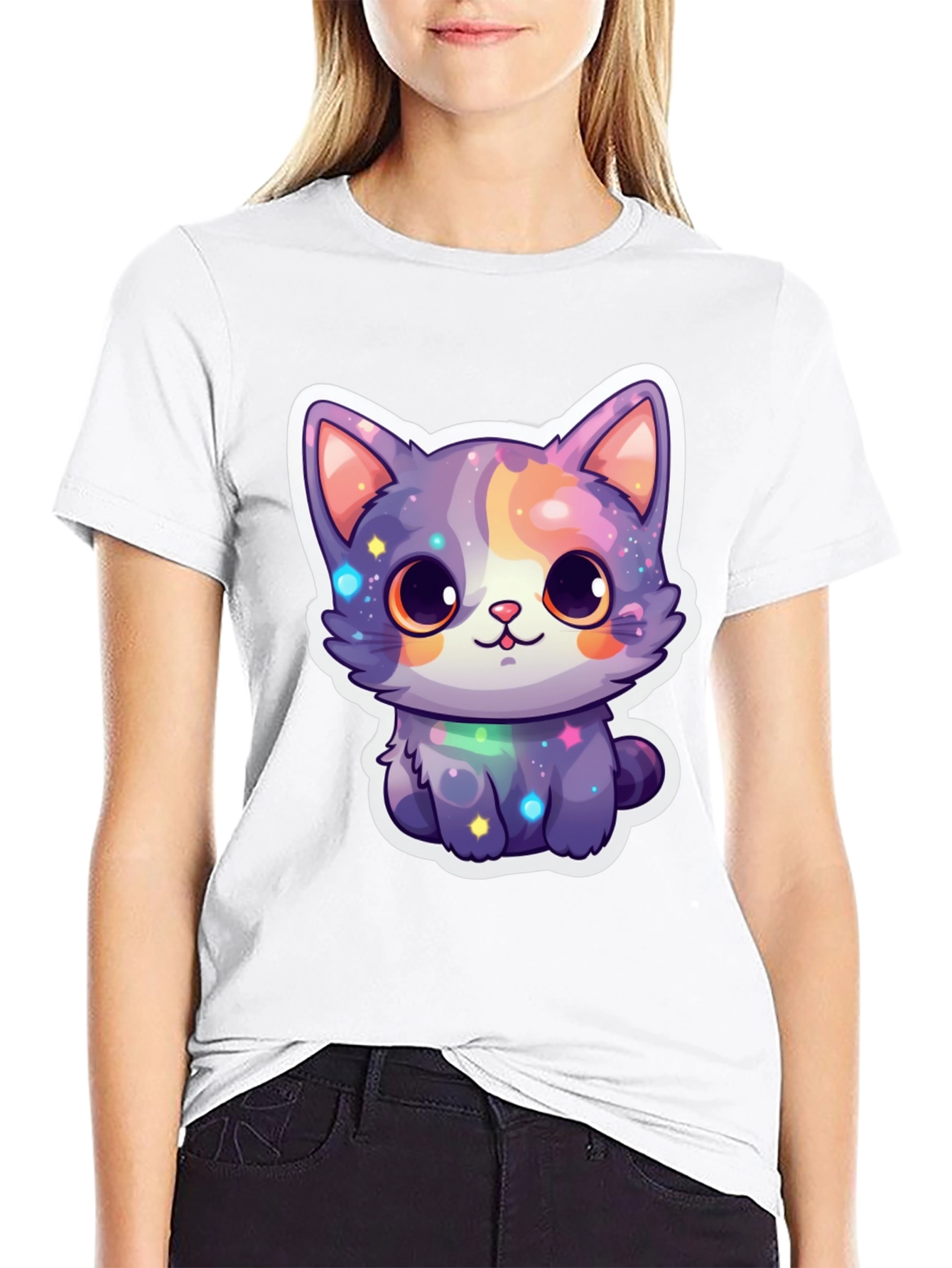 Cute Galaxy Cat T-Shirt - Stylish Graphic Tee