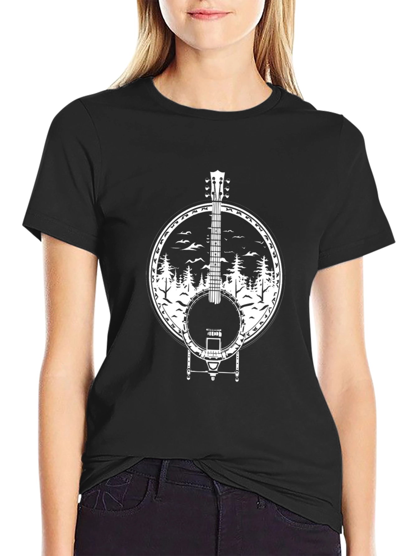 Banjo Forest T-Shirt - Black Cotton Tee