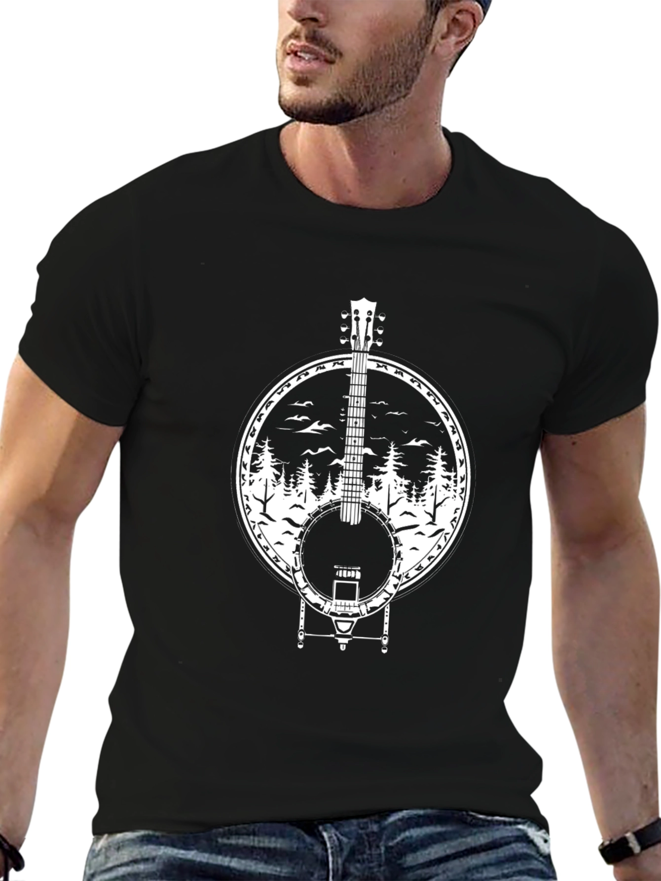 Banjo Forest T-Shirt - Black Cotton Tee