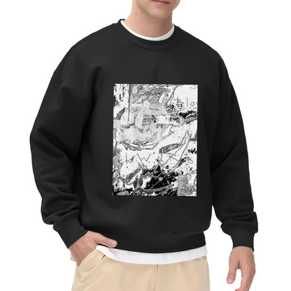 Abstract Graffiti Scrawl Sweatshirt - Dark Distorted Doodle Crewneck, Punk Street Art Pullover, Experimental Grunge Sweatshirt, Avant Gift Top