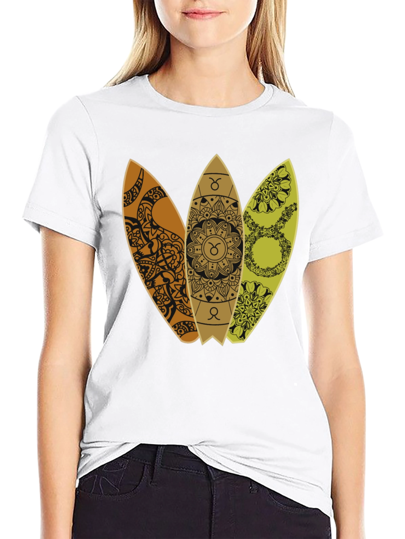 Taurus Zodiac Surfboard T-Shirt - Trendy Graphic Tee