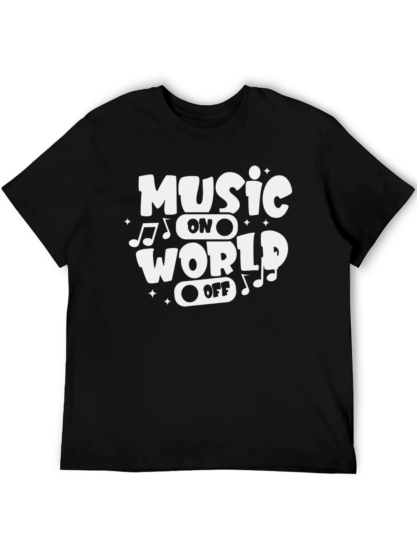 Music On World Off Graphic Tee - Black
