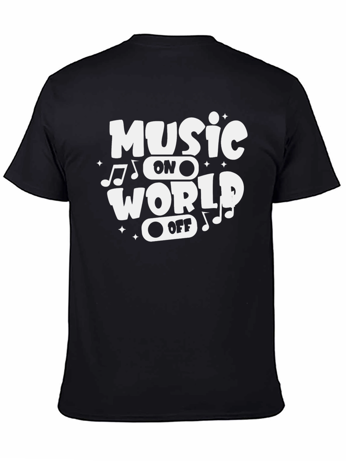 Music On World Off Graphic Tee - Black