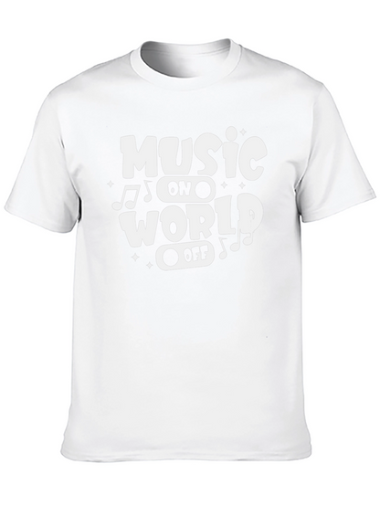 Music On World Off Graphic Tee - Black