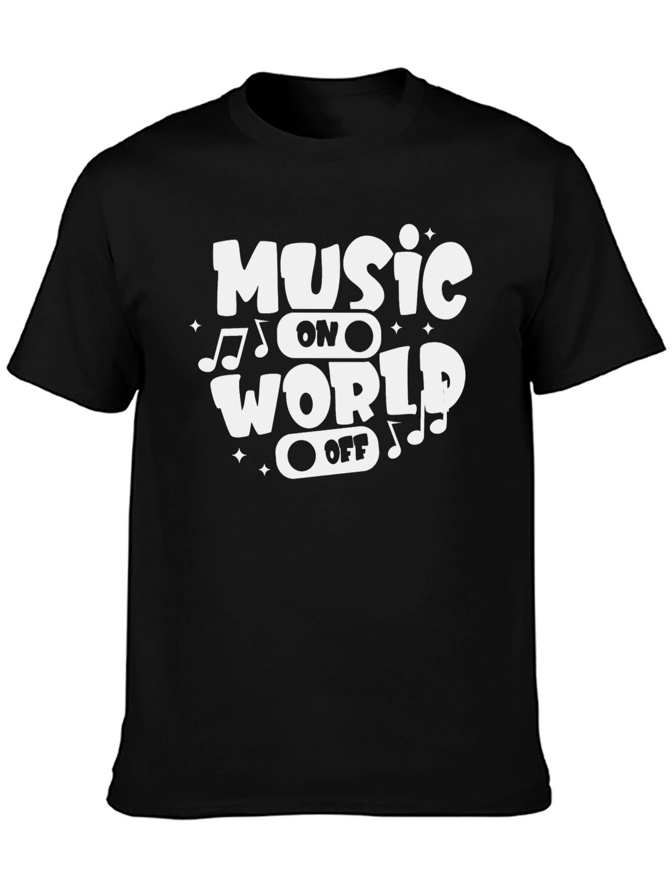 Music On World Off Graphic Tee - Black