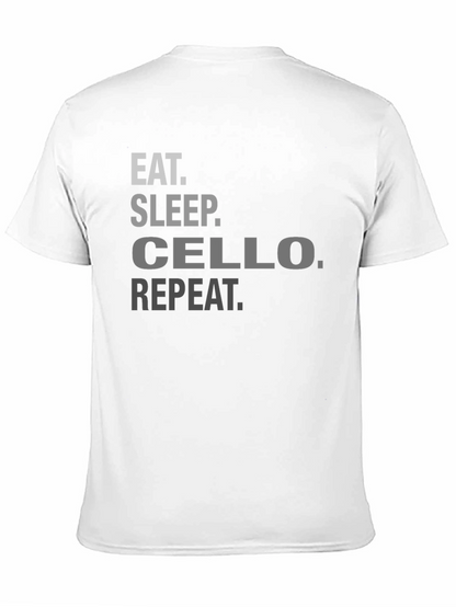 Eat Sleep Cello Repeat Black T-Shirt