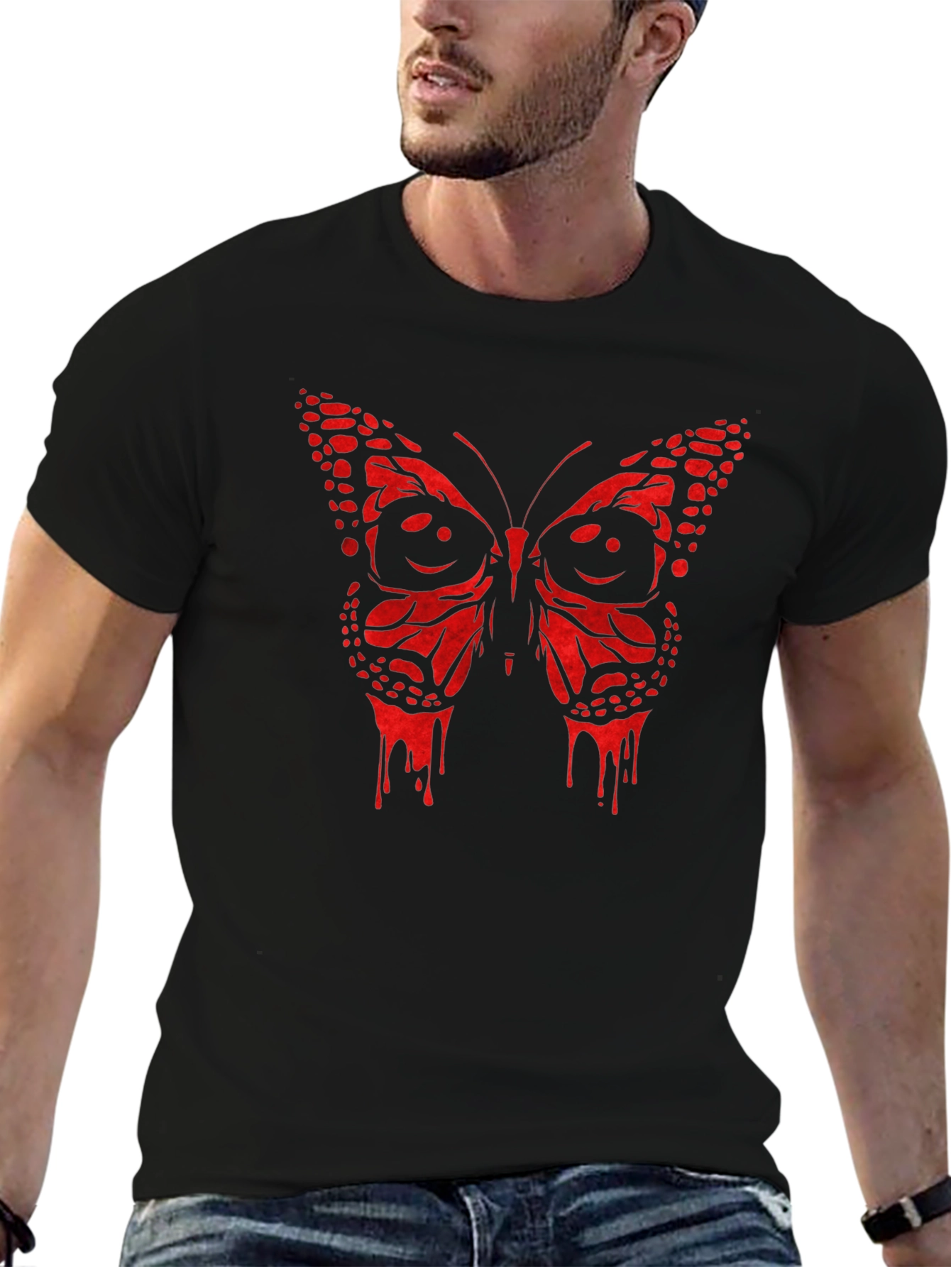 Butterfly Graphic T-Shirt - Black