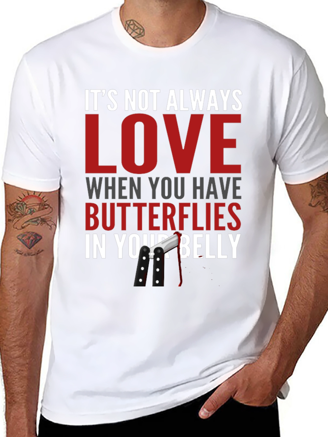 Funny T-Shirt - Butterflies in Your Belly Design