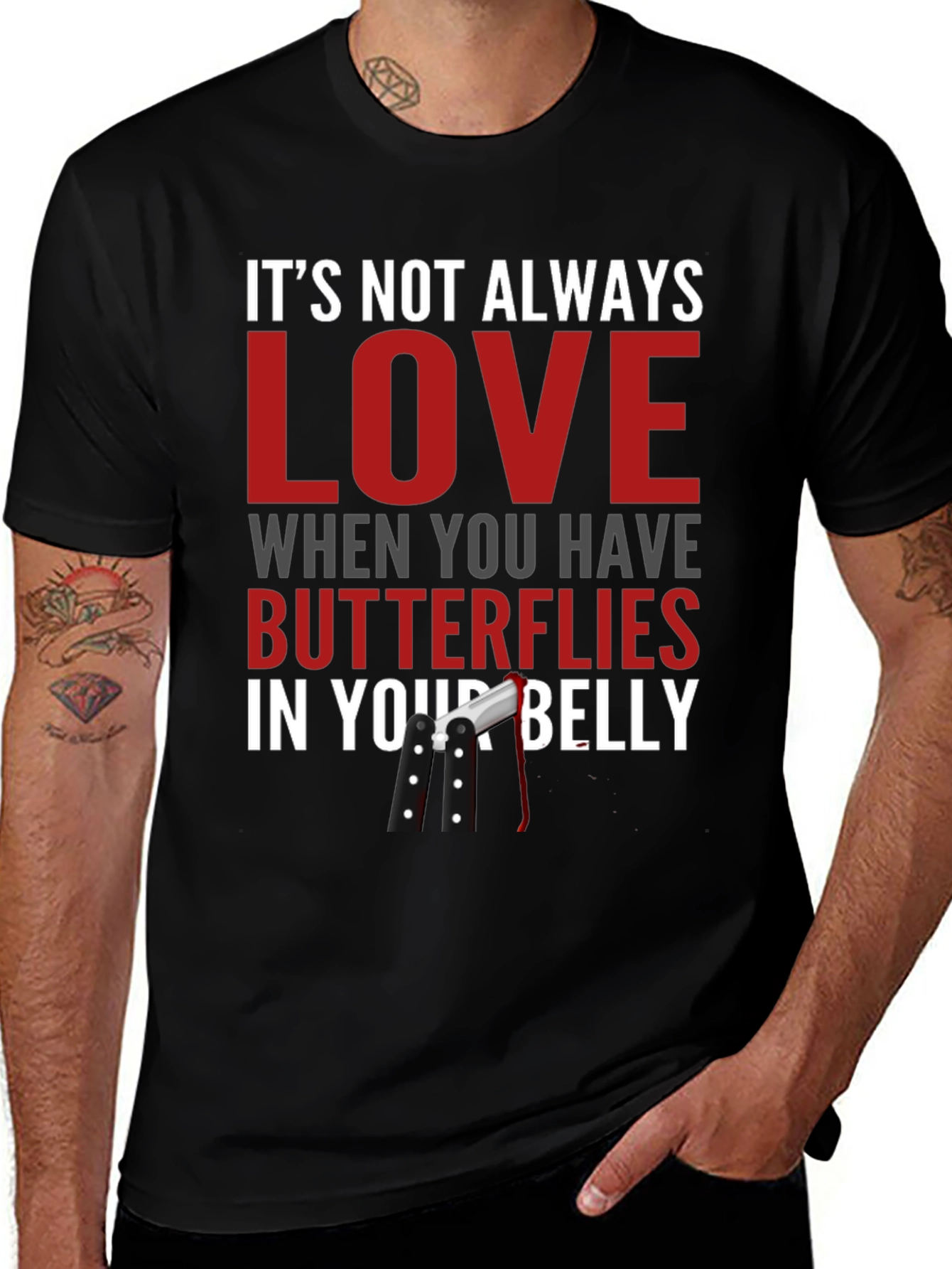 Funny T-Shirt - Butterflies in Your Belly Design