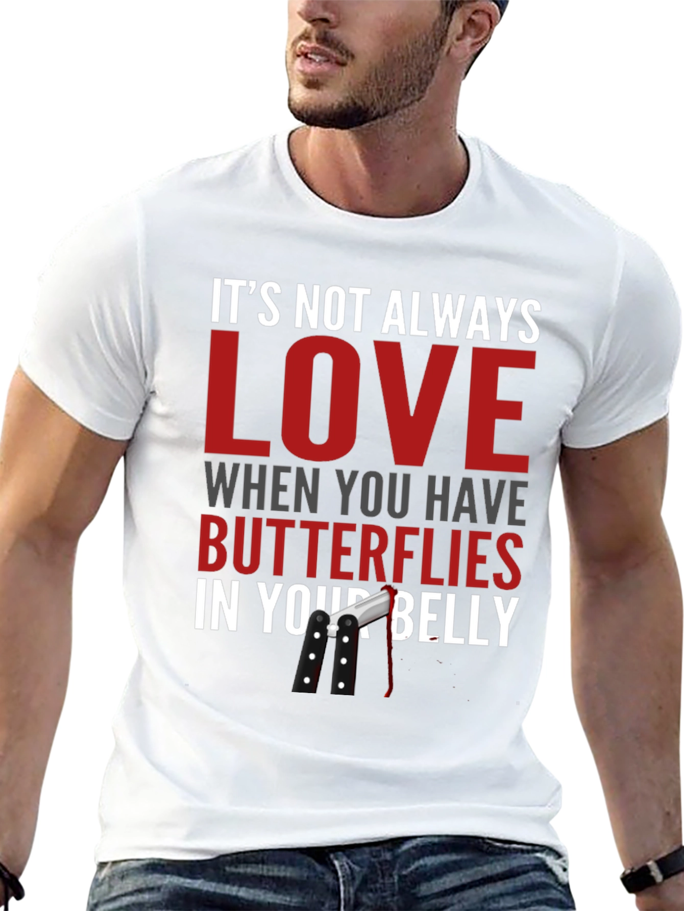 Funny T-Shirt - Butterflies in Your Belly Design