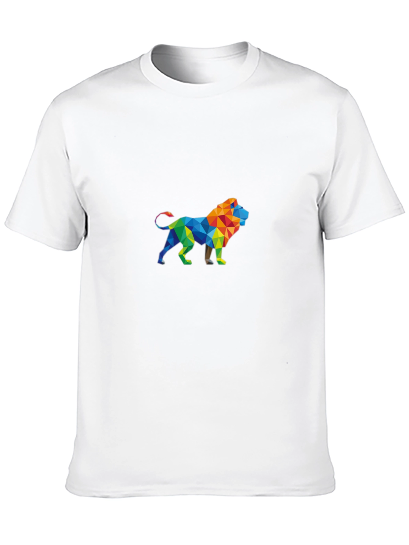 Geometric Lion Graphic Tee - Modern Style