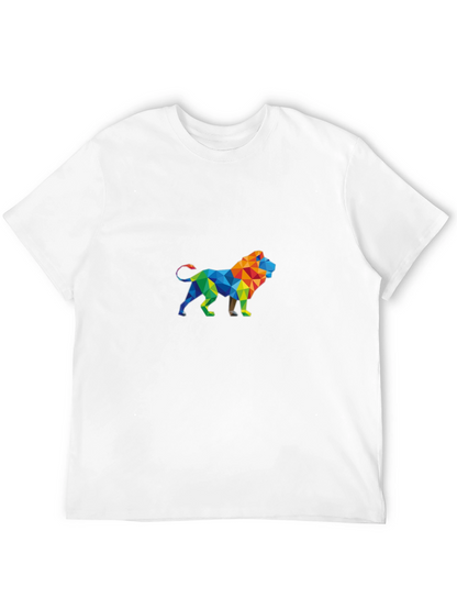 Geometric Lion Graphic Tee - Modern Style
