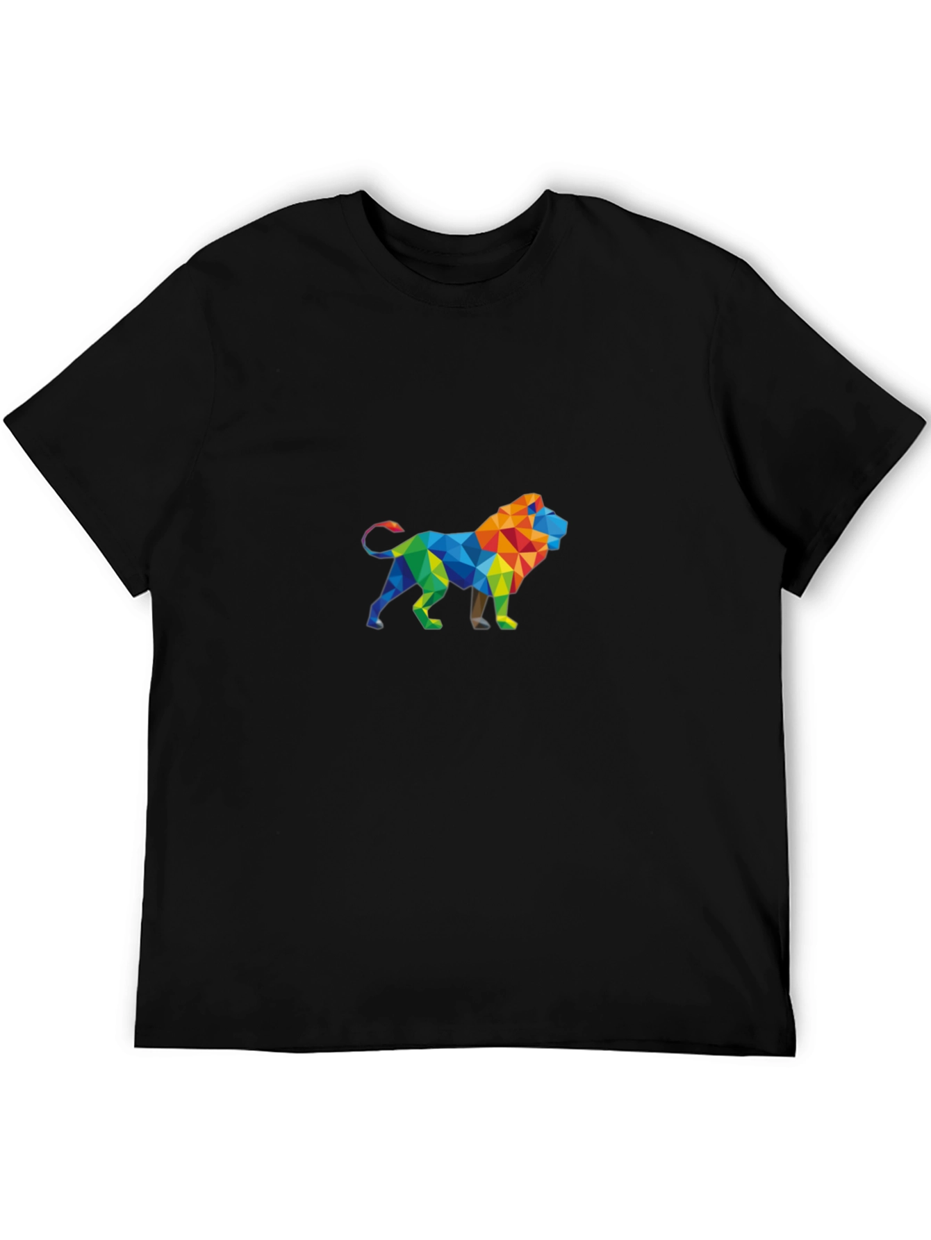 Geometric Lion Graphic Tee - Modern Style