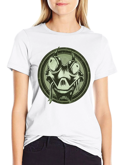 Edgy Cartoon Character Graphic Print Black T-Shirt