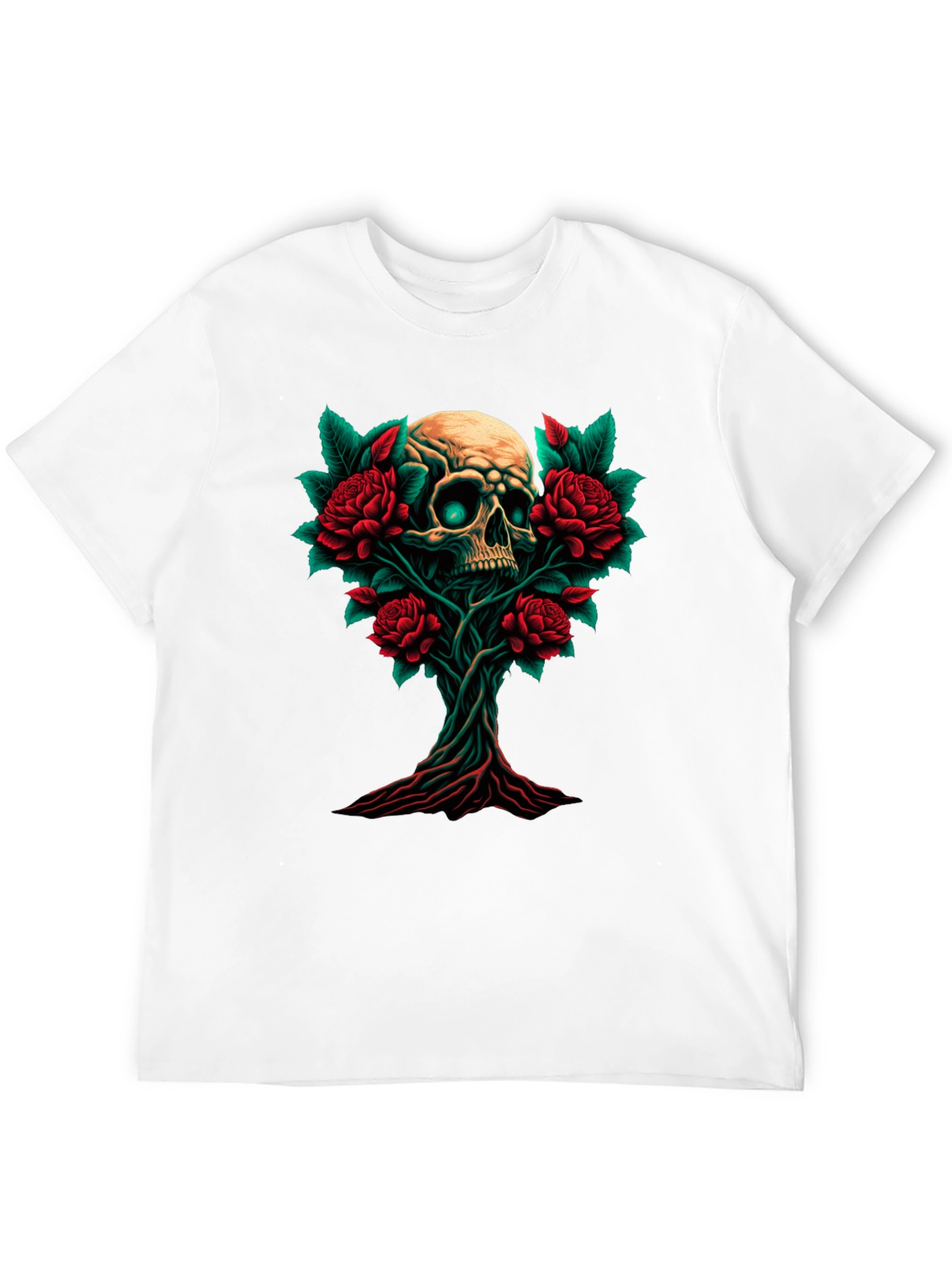 Skull & Roses Graphic Tee - Dark Style