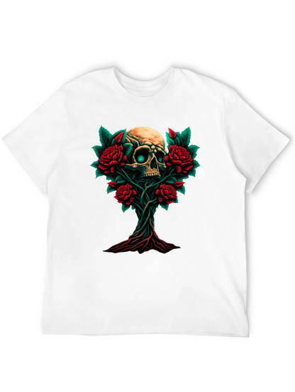 Skull & Roses Graphic Tee - Dark Style