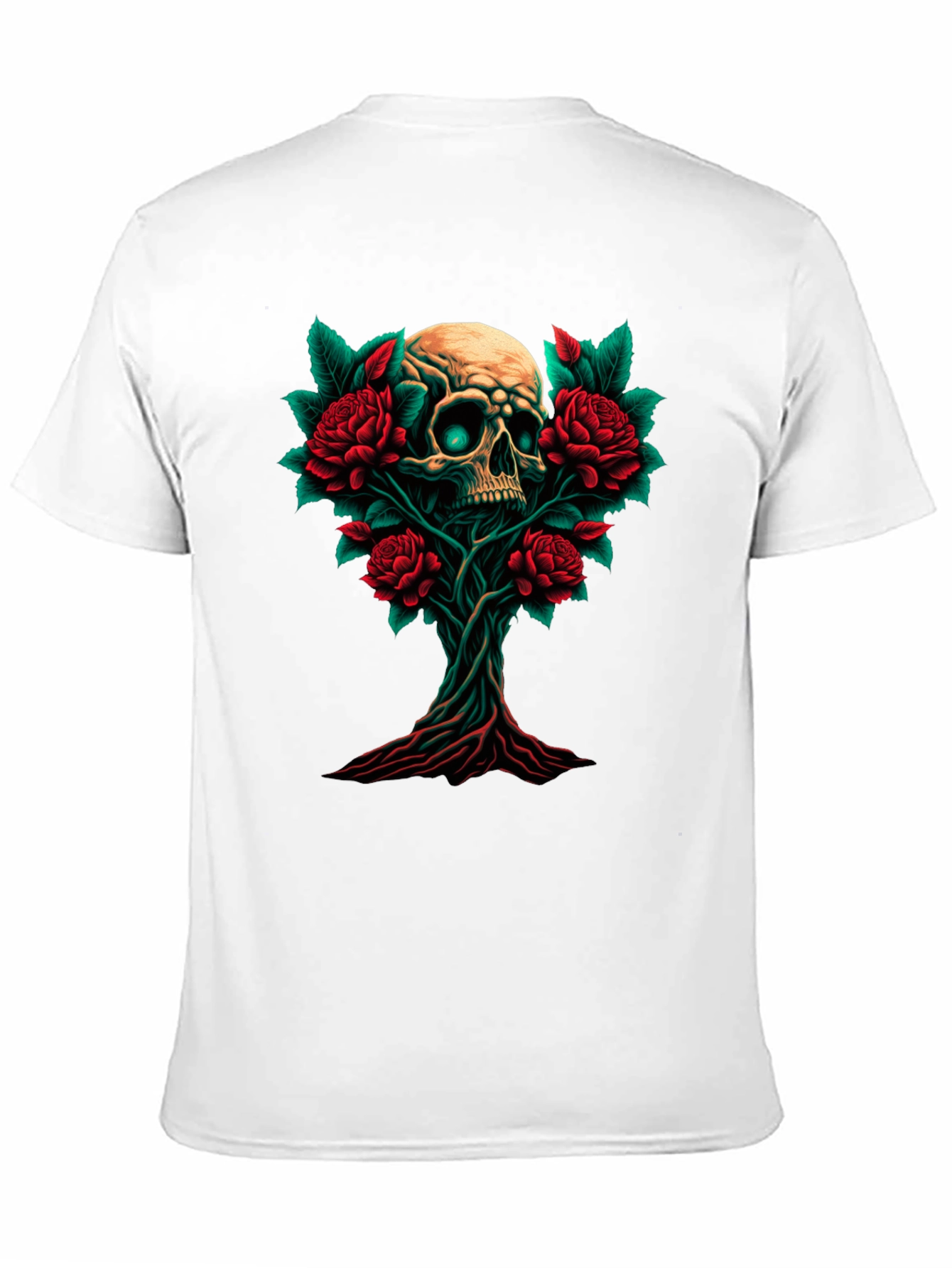 Skull & Roses Graphic Tee - Dark Style