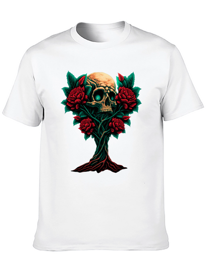 Skull & Roses Graphic Tee - Dark Style